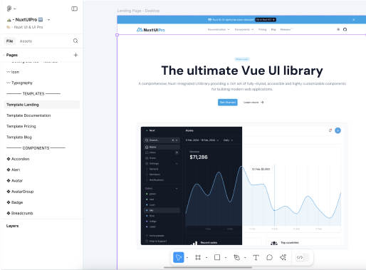 Design your website with the Nuxt UI Pro Figma design kit